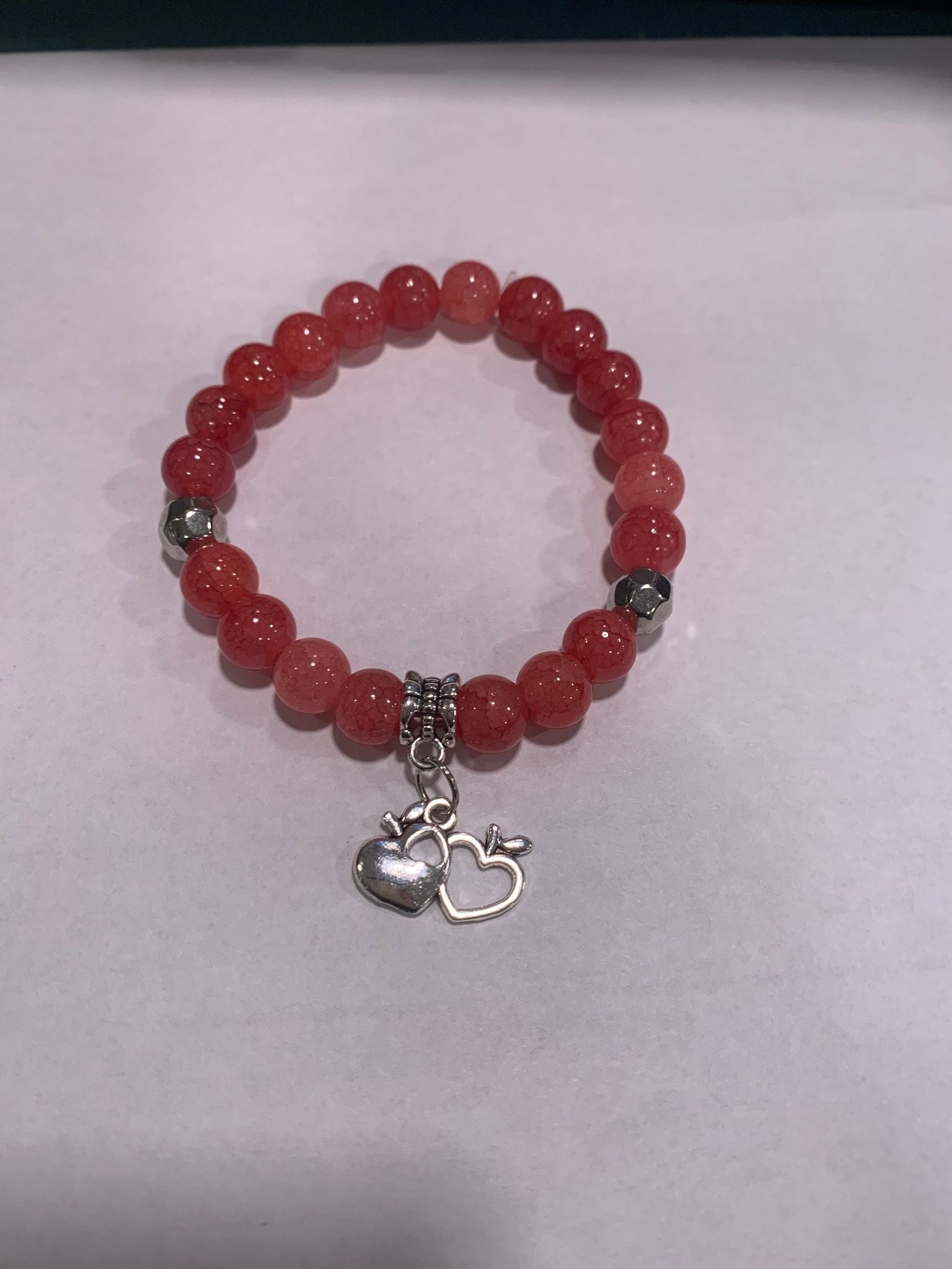 Faux Pearl Beads Bracelet with Stainless Steel Chain